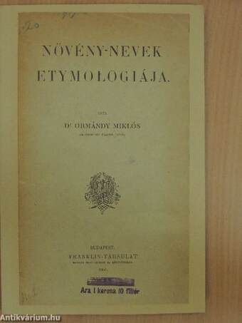 Növény-nevek etymologiája