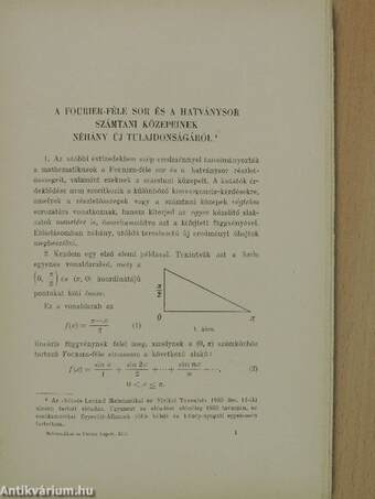 Matematikai és Fizikai Lapok 1934. január-június