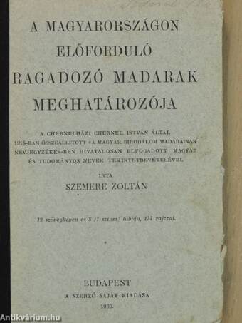 A Magyarországon előforduló ragadozó madarak meghatározója