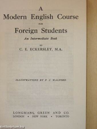 A Modern English Course for Foreign Students