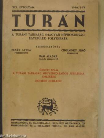 Turán 1936. I-IV. szám