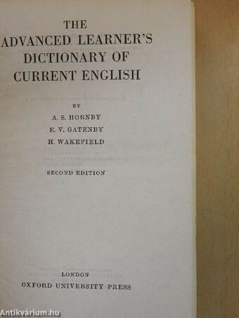 The advanced learner's dictionary of current english