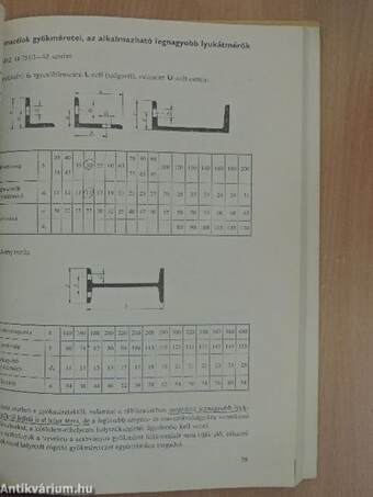 Táblázatok acélszerkezetek méretezéséhez