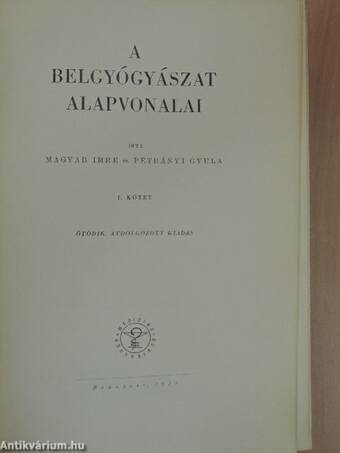 A belgyógyászat alapvonalai I-II.