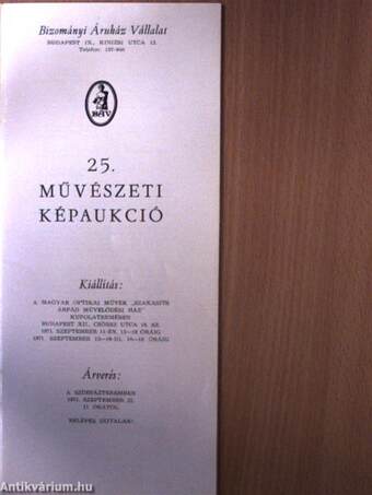 25. művészeti képaukció