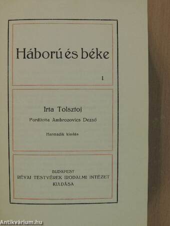 Háború és béke I-III.