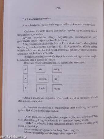 A dyslexia prevenció, reedukáció módszere