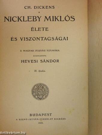 Nickleby Miklós élete és viszontagságai