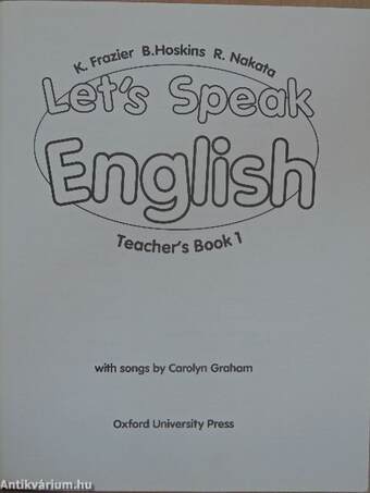 Let's Speak English - Teacher's Book 1.