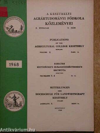 A Keszthelyi Agrártudományi Főiskola Közleményei 1968/14.