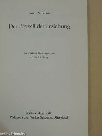 Der Prozeß der Erziehung