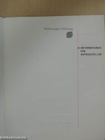 Volkswagen-Stiftung Informationen für Antragsteller August 1996