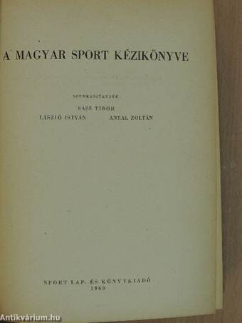 A magyar sport kézikönyve