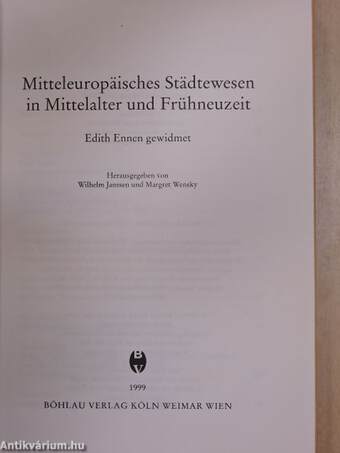 Mitteleuropäisches Städtewesen in Mittelalter und Frühneuzeit