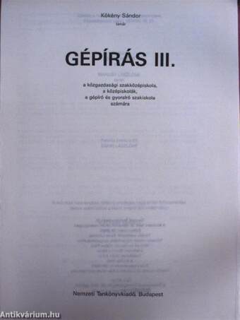 Gépírás III.