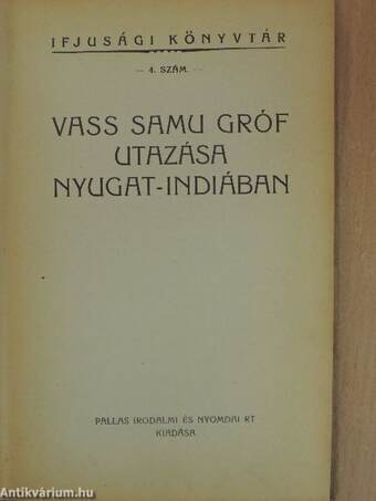 Vass Samu gróf utazása Nyugat-Indiában