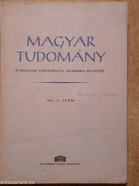 Magyar Tudomány 1961. november