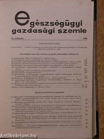 Egészségügyi Gazdasági Szemle 1983/1-4.