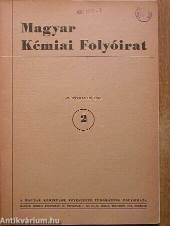 Magyar Kémiai Folyóirat 1961. február