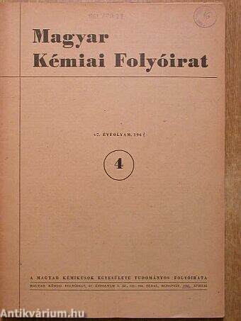 Magyar Kémiai Folyóirat 1961. április