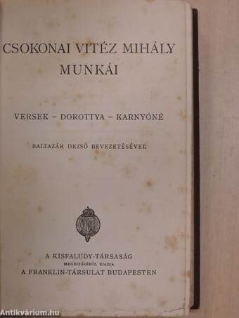 Csokonai Vitéz Mihály munkái