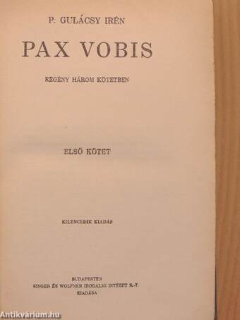 Pax Vobis I-III.