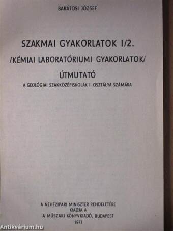 Szakmai gyakorlatok I/2.