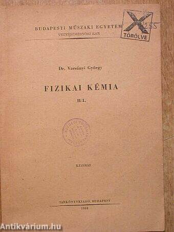 Fizikai kémia II/1. 