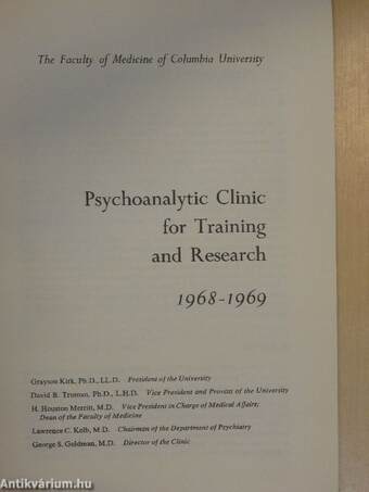 Psychoanalytic Clinic for Training and Research 1968-1969