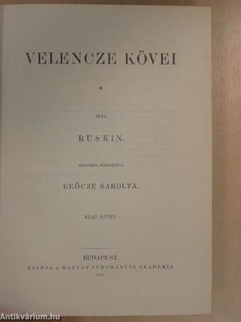 Velencze kövei I-III.