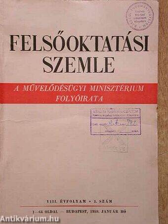 Felsőoktatási Szemle 1959. (nem teljes évfolyam)