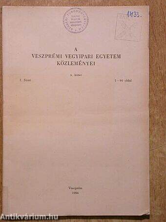 A Veszprémi Vegyipari Egyetem közleményei 8. kötet 1-4. füzet