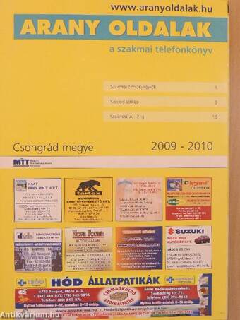 Arany Oldalak/Telefonkönyv - Csongrád megye 2009-2010.
