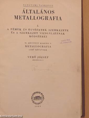 Általános metallografia I.