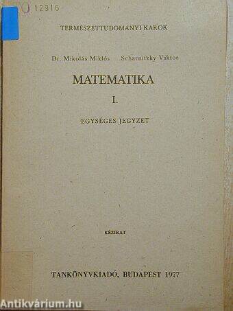 Matematika I.