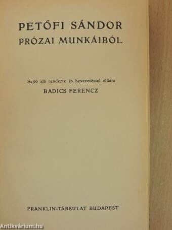 Petőfi Sándor prózai munkáiból