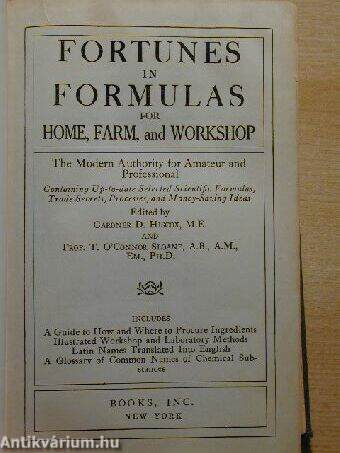 Fortunes in Formulas for home, farm, and workshop