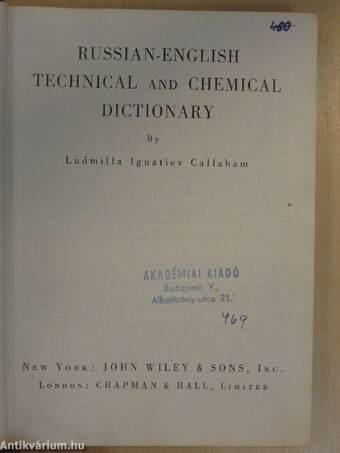 Russian-English Technical and Chemical Dictionary
