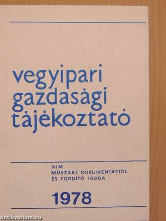 Vegyipari Gazdasági Tájékoztató 1978/4.