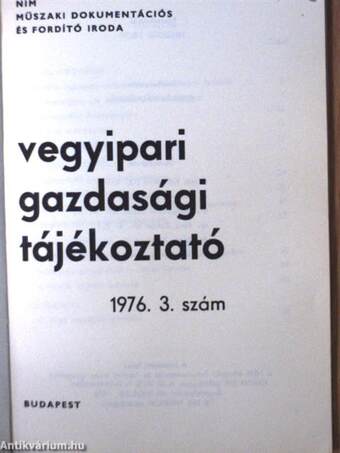 Vegyipari Gazdasági Tájékoztató 1976/3.