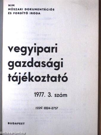 Vegyipari Gazdasági Tájékoztató 1977/3.