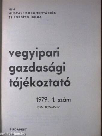 Vegyipari Gazdasági Tájékoztató 1979/1.