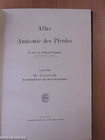 Atlas der Anatomie des Pferdes IV.