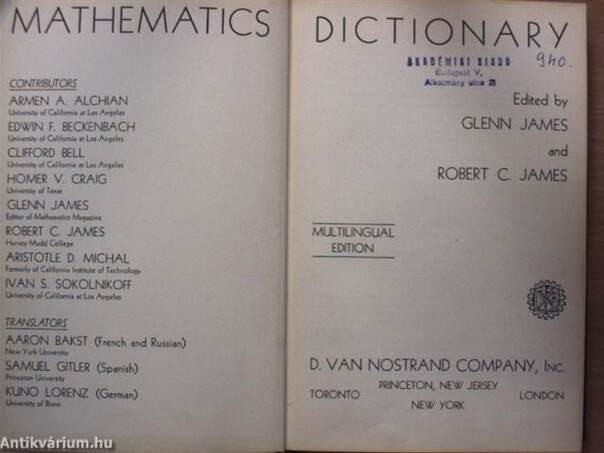 Mathematics Dictionary