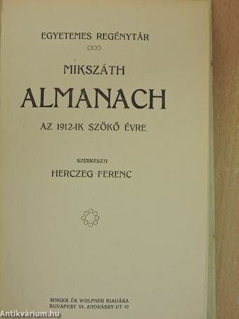 Mikszáth Almanach az 1912-ik szökő évre