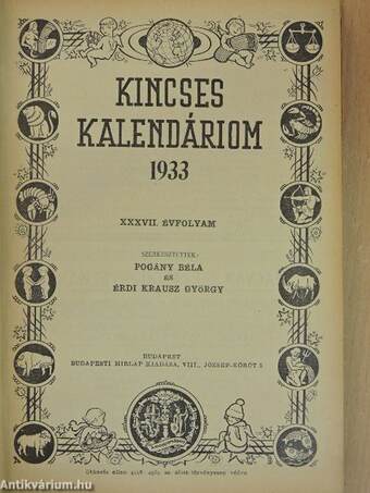 Kincses Kalendáriom 1933