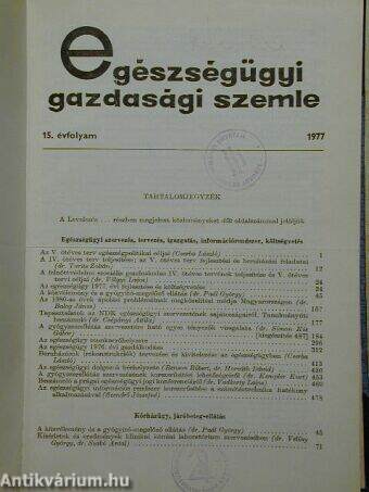 Egészségügyi Gazdasági Szemle 1977/1-4.