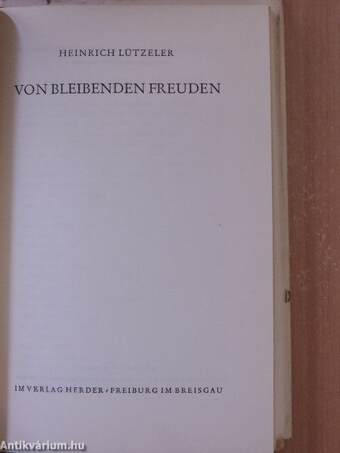 Von bleibenden Freuden