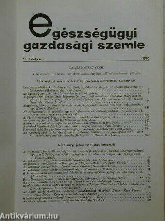 Egészségügyi Gazdasági Szemle 1980/1-4.