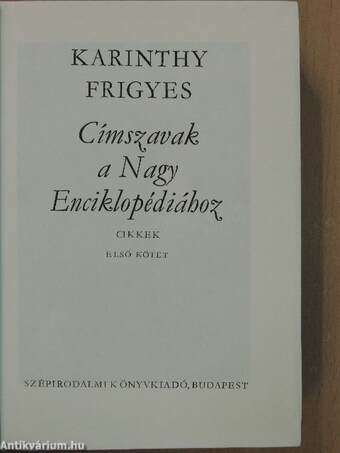 Címszavak a Nagy Enciklopédiához 1.